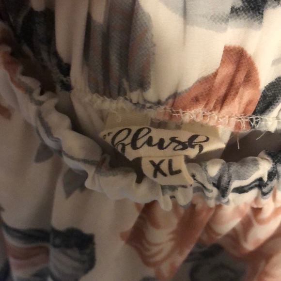 women’s long sleeve floral off shoulder romper - Picture 2 of 3